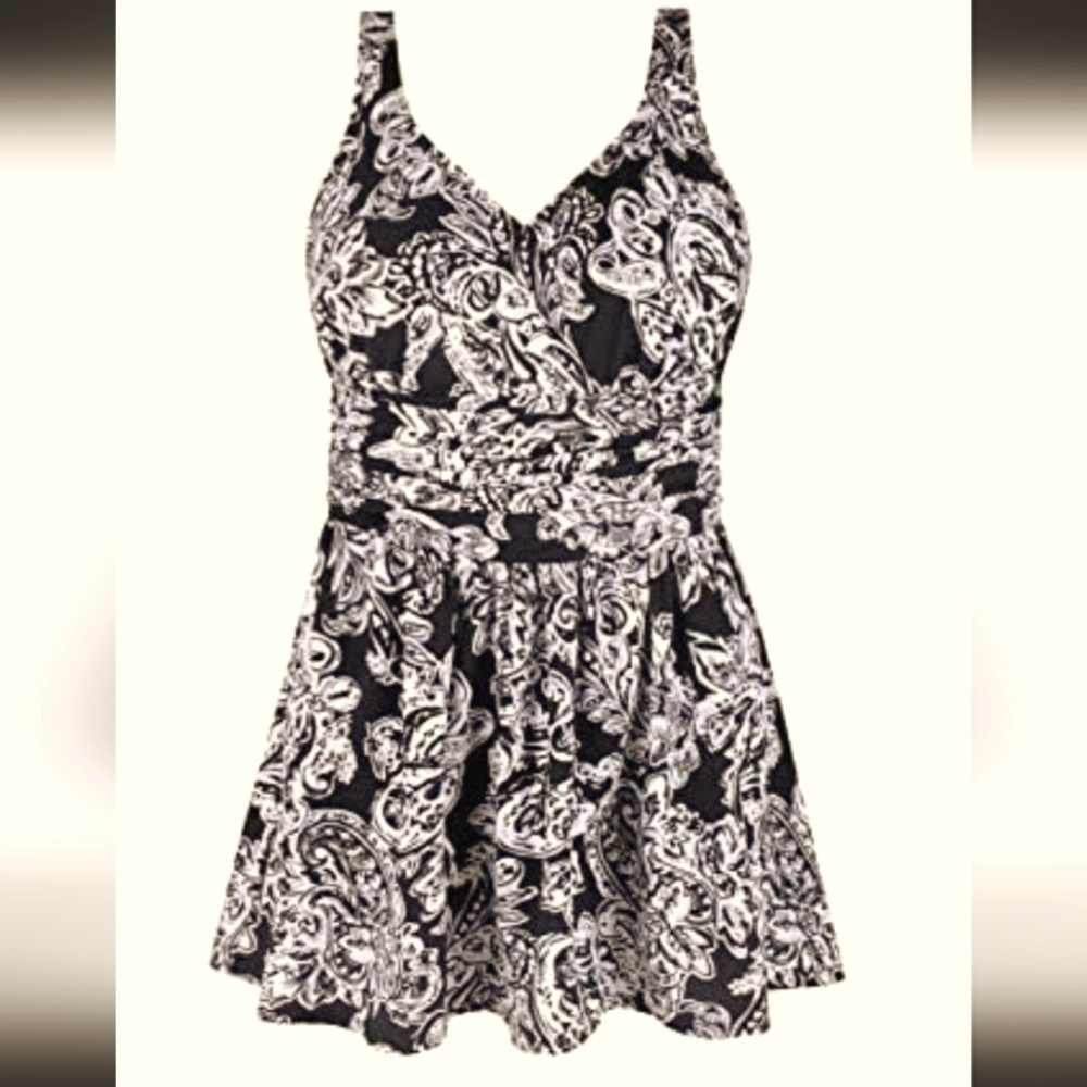 Plus Size 3X 24W Women's Swimdress swimsuit new tropical 🏊‍♂️ swim